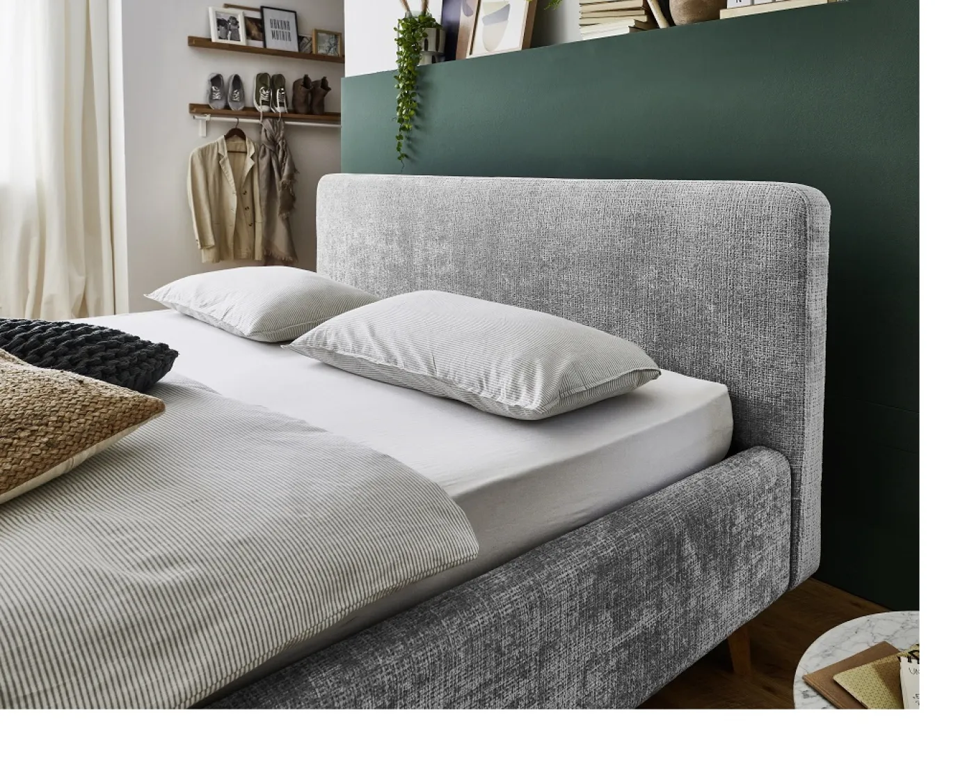 Polsterbett Mattis | grau 3 | 140 x 200 cm | mit Lattenrost & Bettkasten