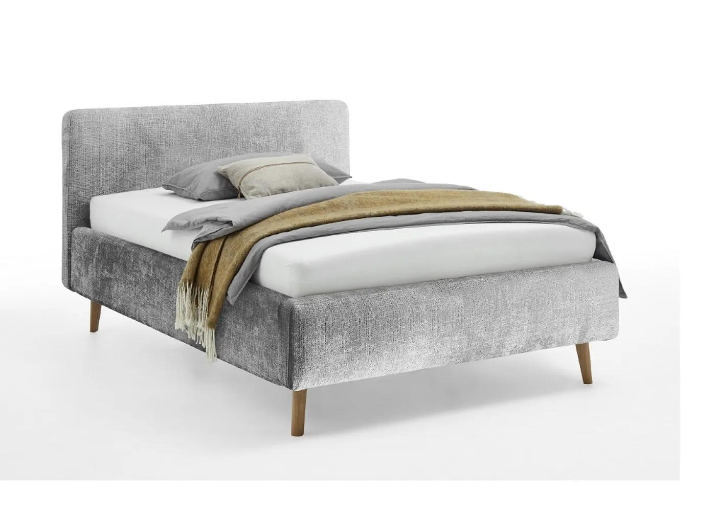 Polsterbett Mattis | grau 3 | 140 x 200 cm | mit Lattenrost & Bettkasten