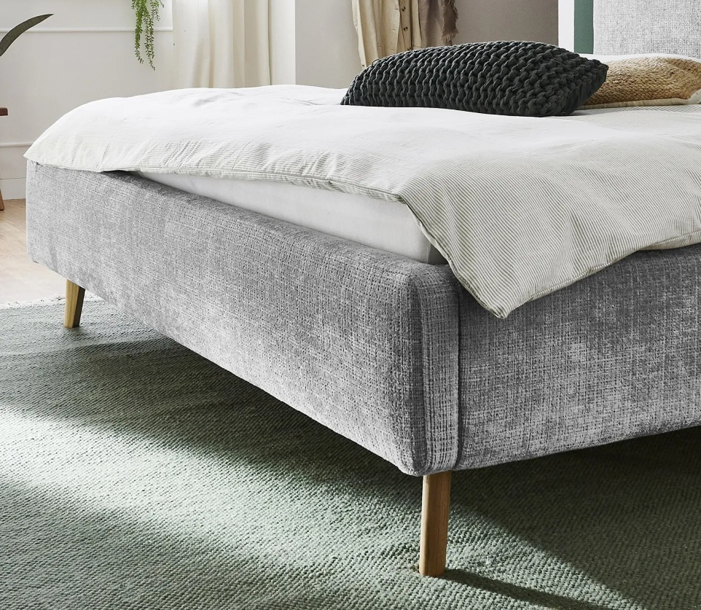 Polsterbett Mattis | grau 3 | 160 x 200 cm | mit Lattenrost & Bettkasten