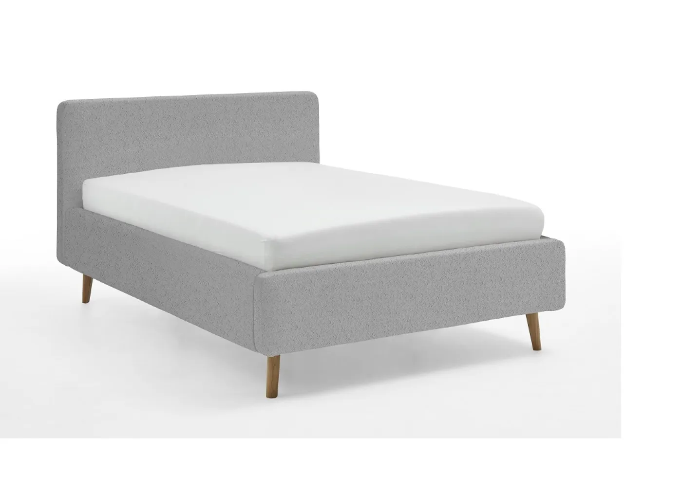 Polsterbett Mattis | grau Flausch | 140 x 200 cm | ohne Lattenrost & Bettkasten