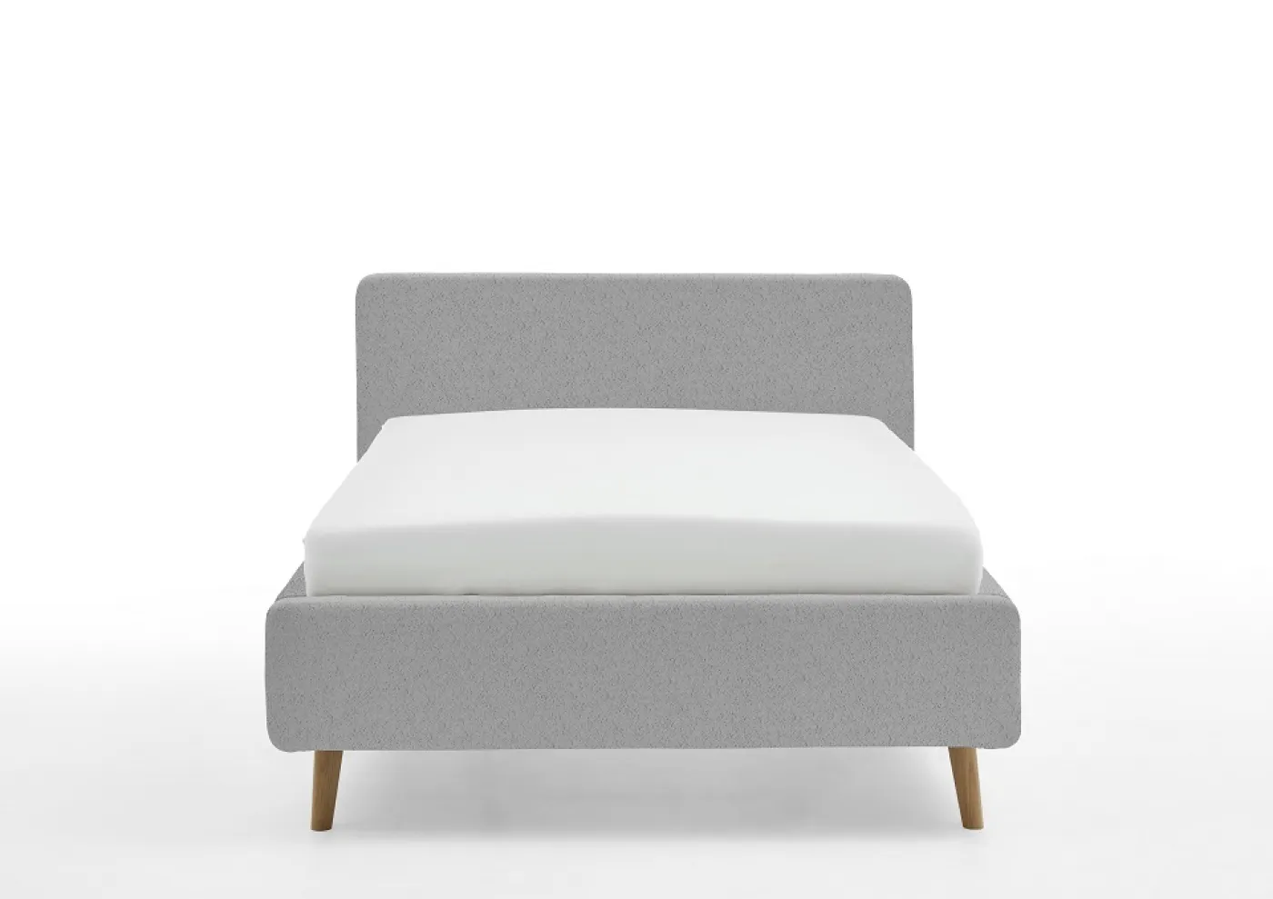 Polsterbett Mattis | grau Flausch | 160 x 200 cm | ohne Lattenrost & Bettkasten
