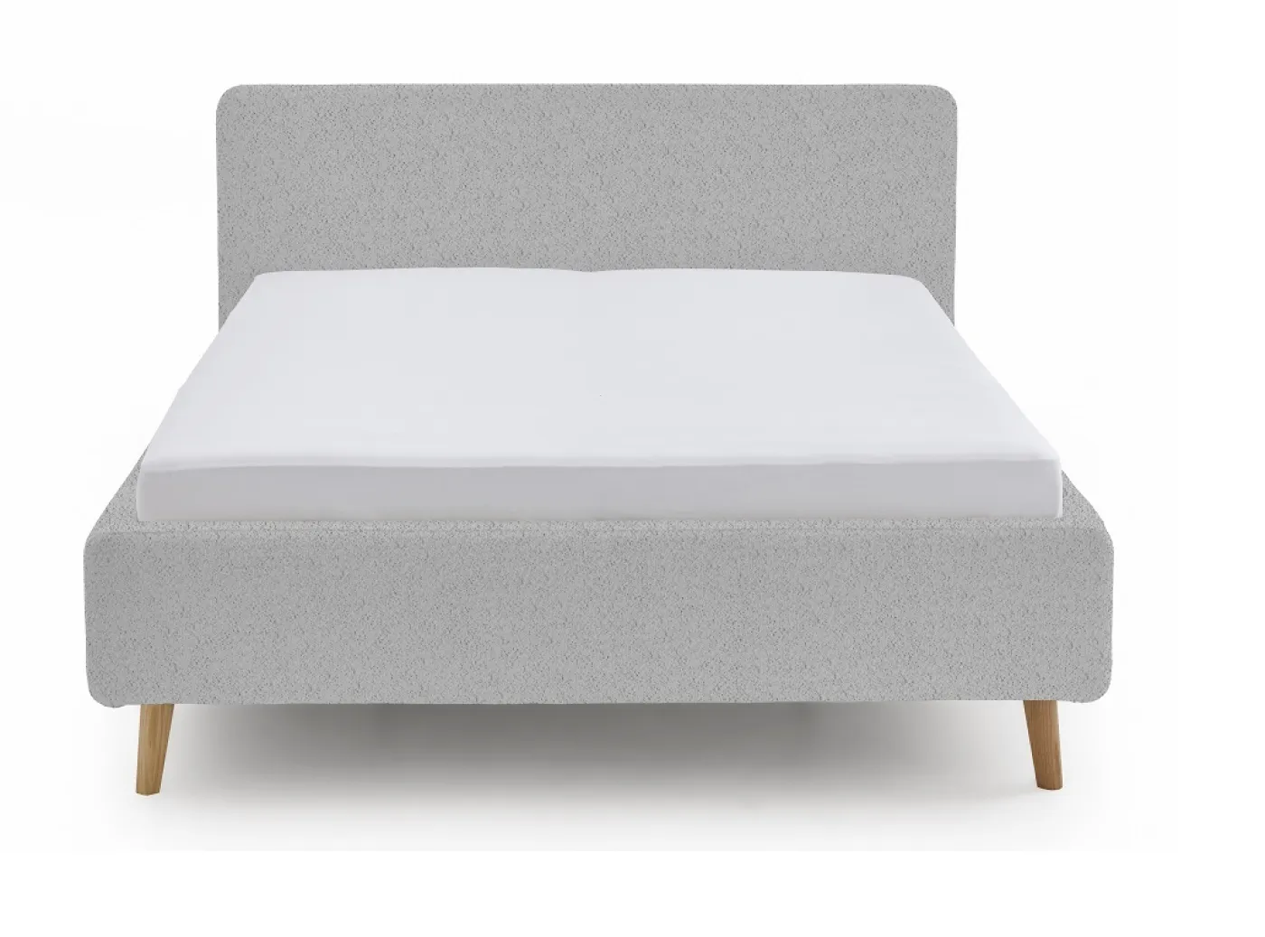 Polsterbett Mattis | grau Flausch | 180 x 200 cm | ohne Lattenrost & Bettkasten