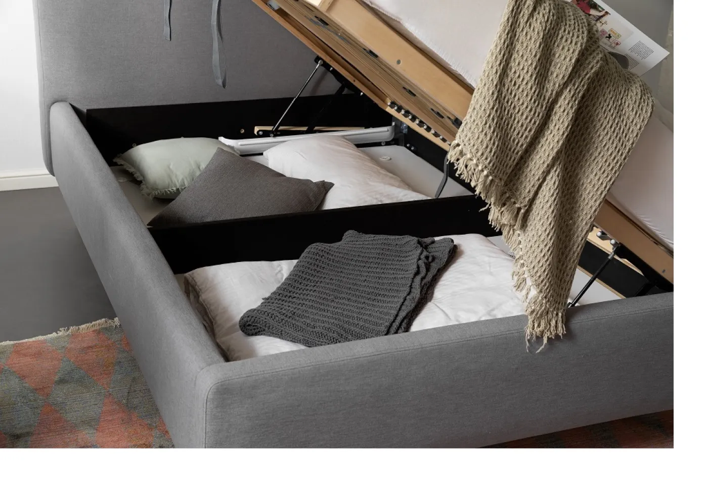 Polsterbett Mattis | hellgrau | 140/160/180 x 200 cm | verschiedene Größen