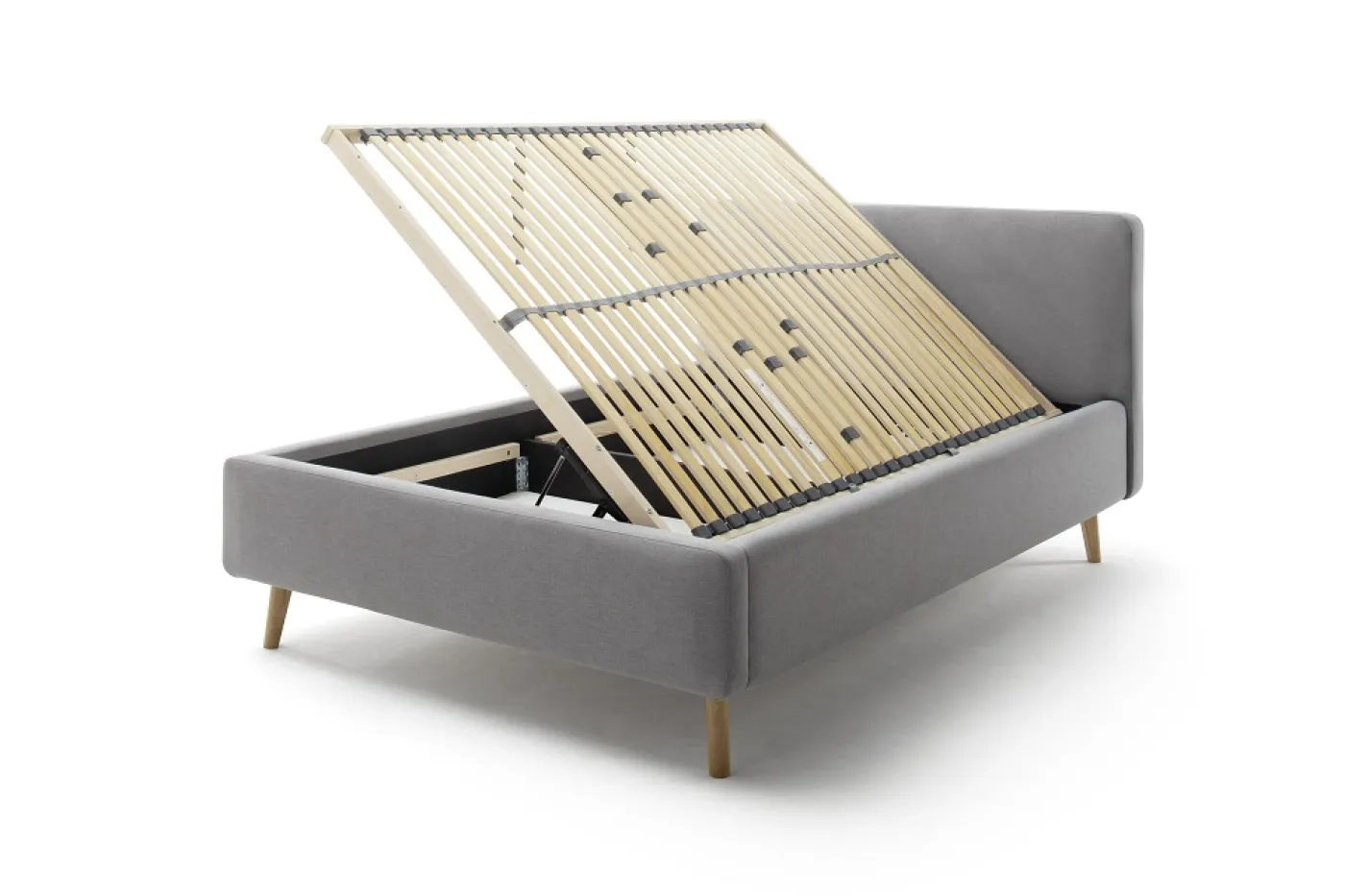 Polsterbett Mattis | hellgrau | 140/160/180 x 200 cm | verschiedene Größen