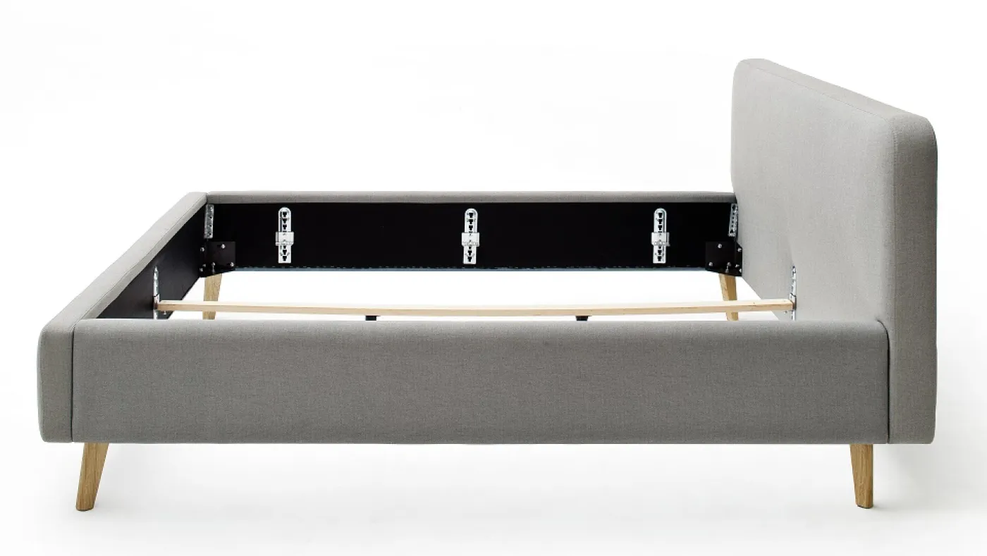 Polsterbett Mattis | hellgrau | 140/160/180 x 200 cm | verschiedene Größen