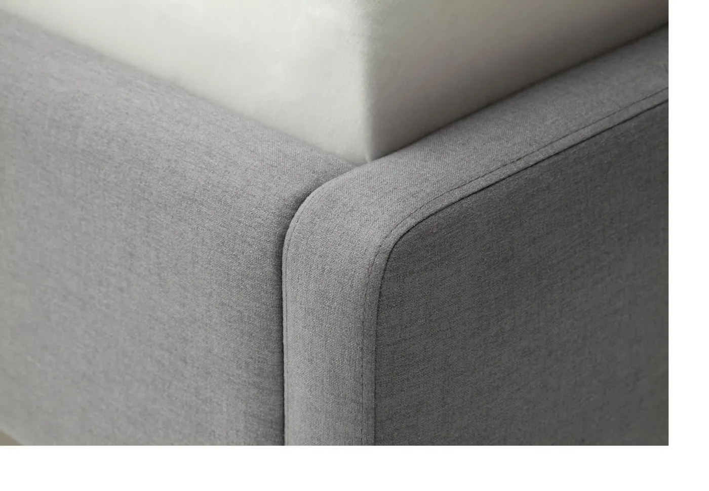 Polsterbett Mattis | hellgrau | 140 x 200 cm | mit Lattenrost & Bettkasten