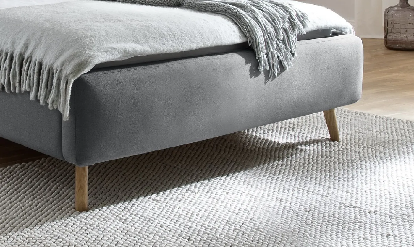 Polsterbett Mattis | hellgrau | 140 x 200 cm | ohne Lattenrost & Bettkasten