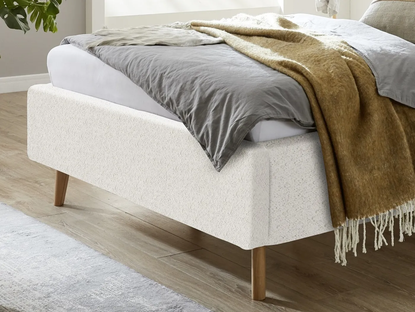 Polsterbett Mattis | weiß Flausch | 140/160/180 x 200 cm | verschiedene Größen