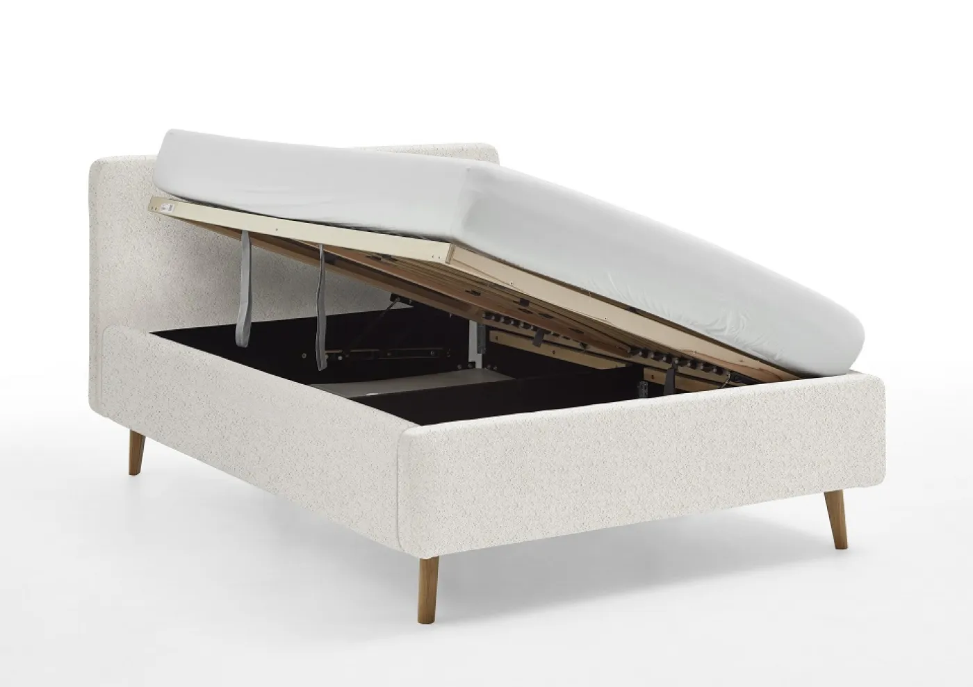 Polsterbett Mattis | weiß Flausch | 140/160/180 x 200 cm | verschiedene Größen