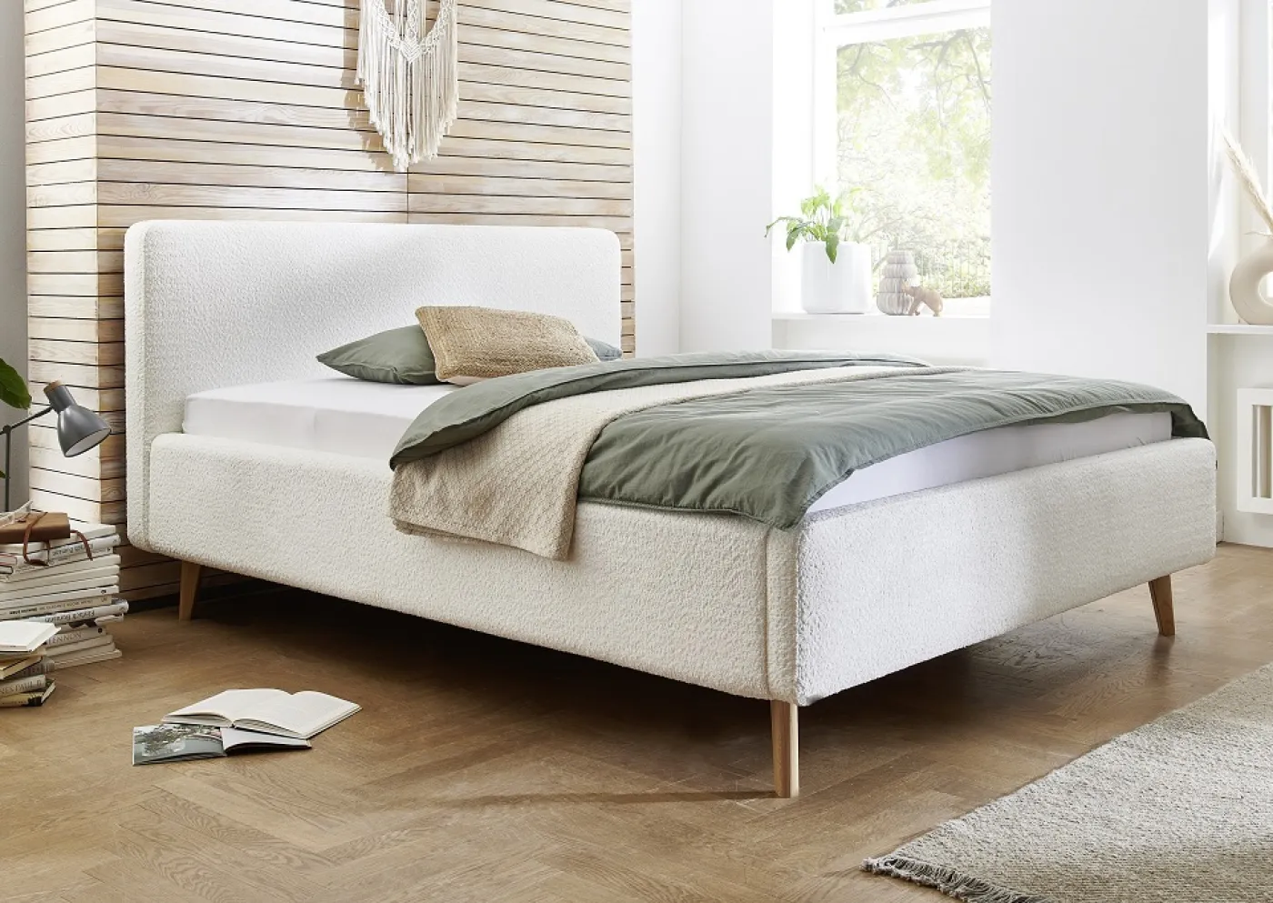 Polsterbett Mattis | weiß Flausch | 140/160/180 x 200 cm | verschiedene Größen