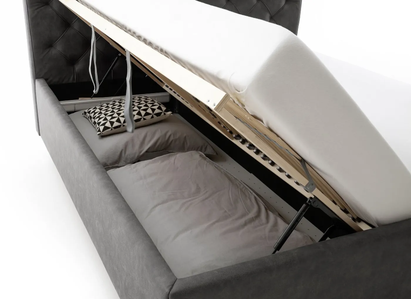 Polsterbett San Remo inkl. Bettkasten | anthrazit | 160/180 x 200 cm | verschiedene Größen