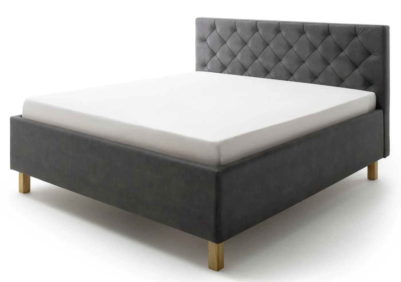Polsterbett San Remo inkl. Bettkasten | anthrazit | 180 x 200 cm