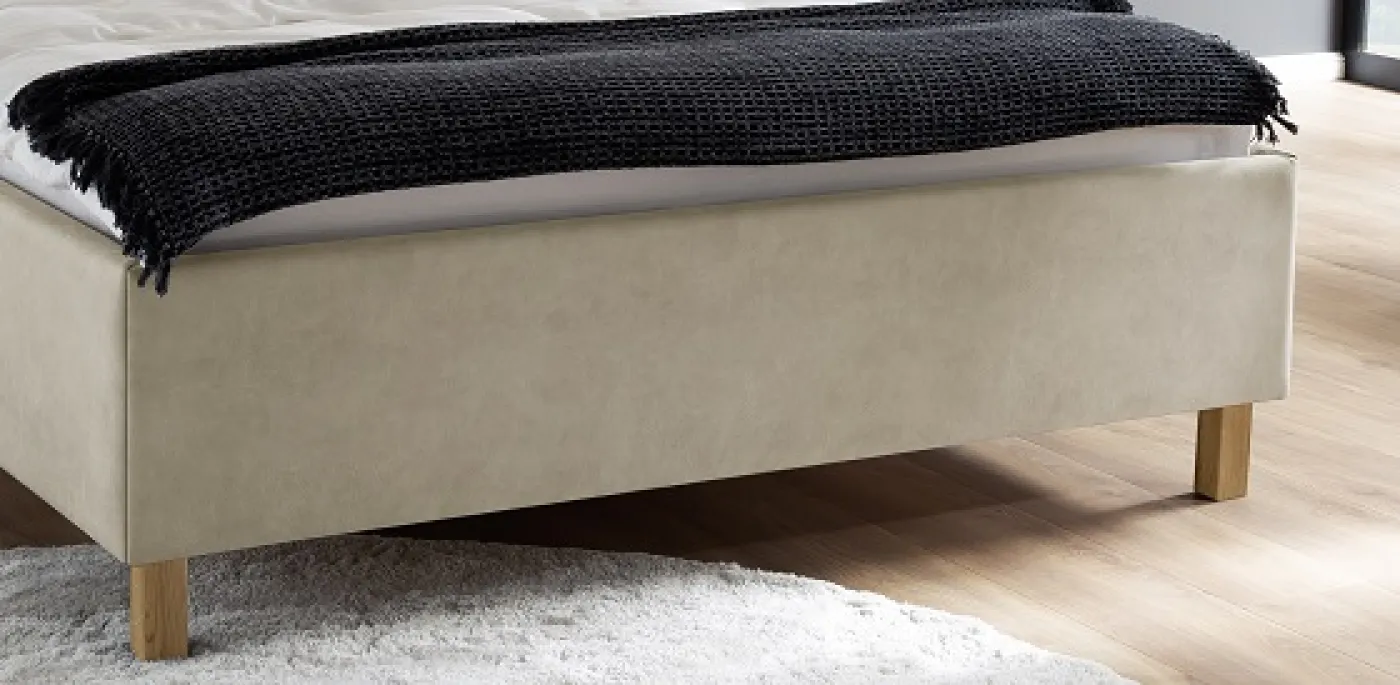 Polsterbett San Remo inkl. Bettkasten | beige | 160 x 200 cm