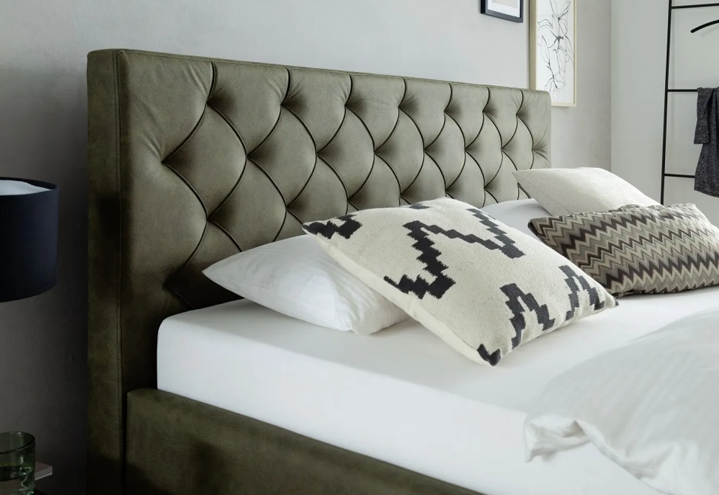 Polsterbett San Remo inkl. Bettkasten | grün | 160 x 200 cm