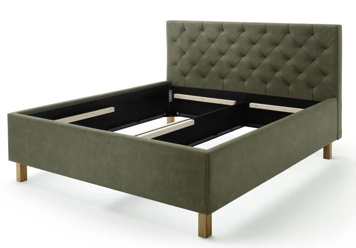 Polsterbett San Remo inkl. Bettkasten | grün | 180 x 200 cm