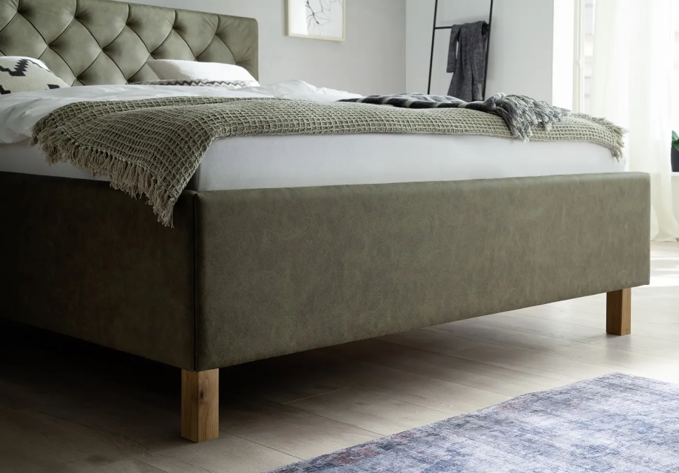 Polsterbett San Remo inkl. Bettkasten | grün | 180 x 200 cm