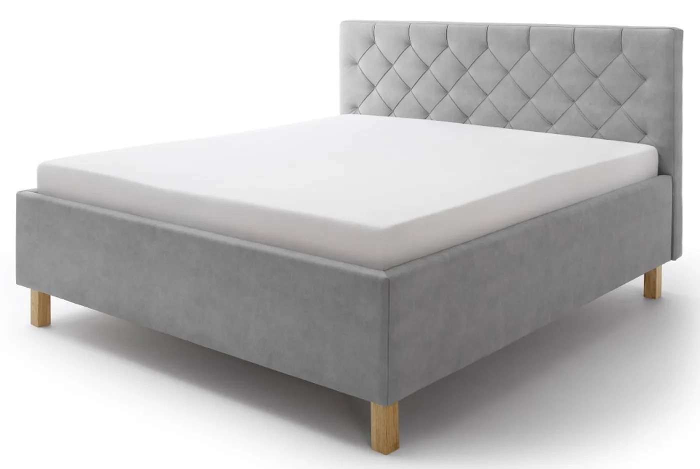 Polsterbett San Remo inkl. Bettkasten | hellgrau | 160/180 x 200 cm | verschiedene Größen