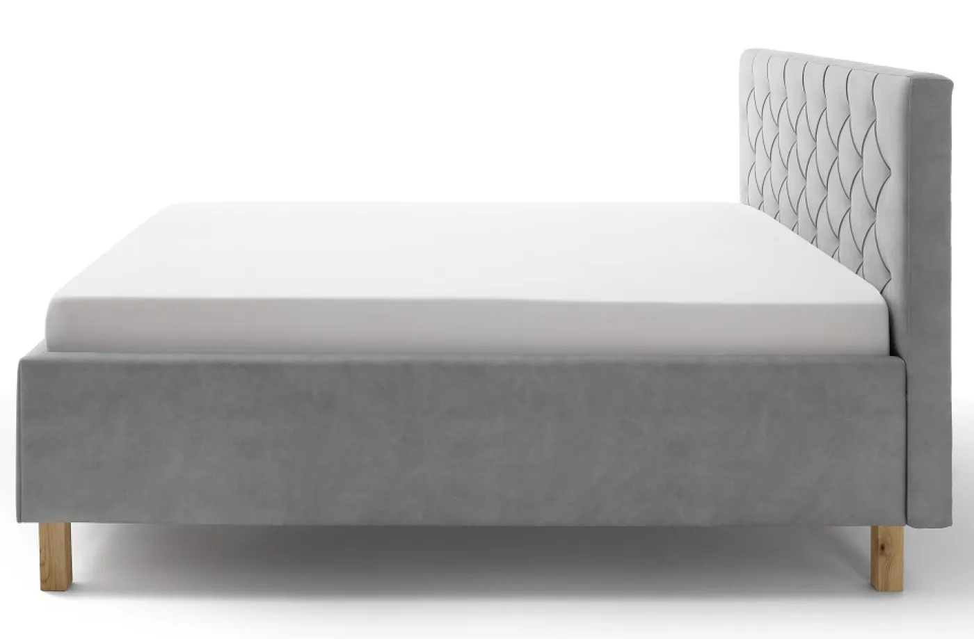 Polsterbett San Remo inkl. Bettkasten | hellgrau | 160 x 200 cm