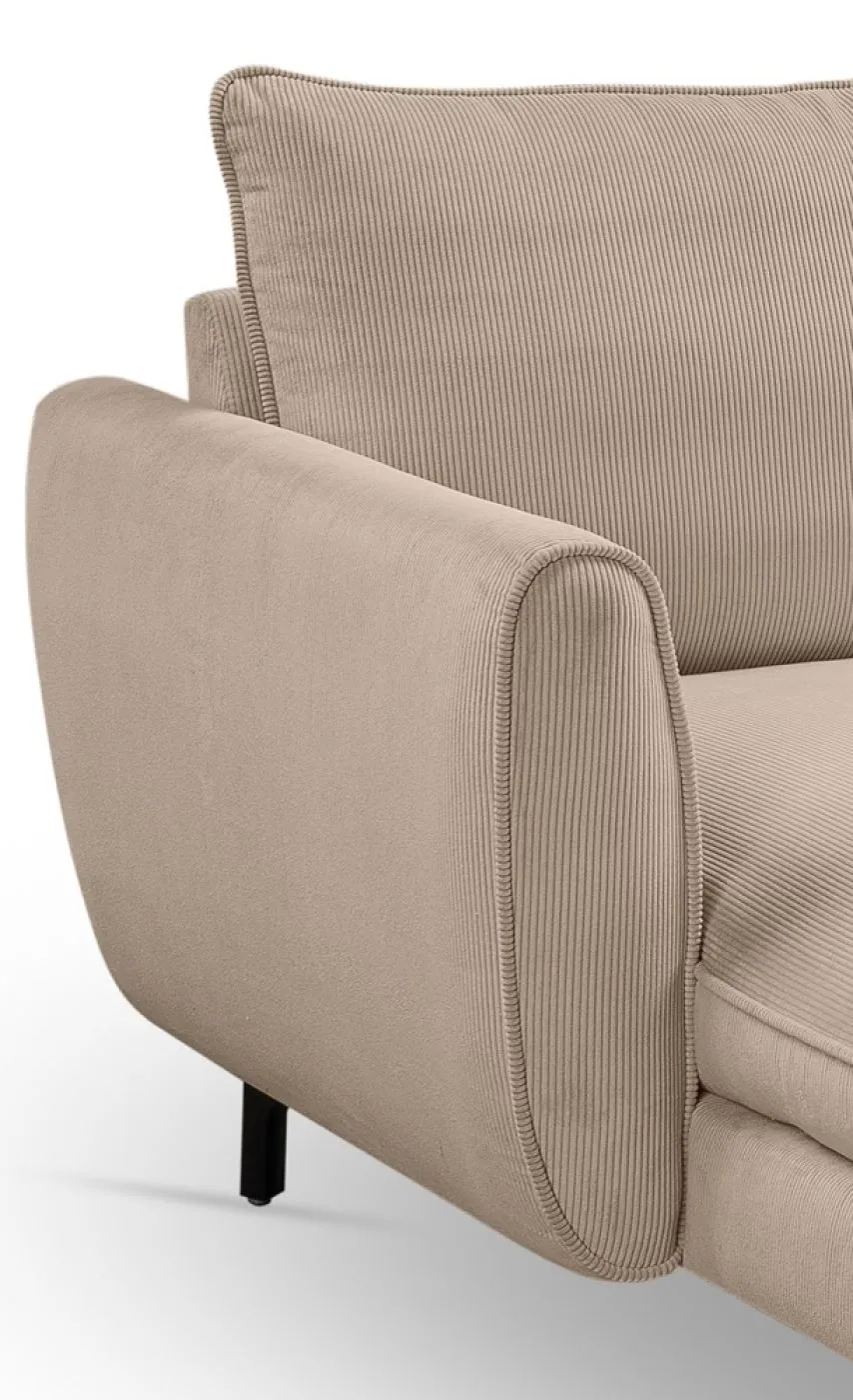 Polstersofa Toronto U-Form rechts | 202cm | Webstoff | beige