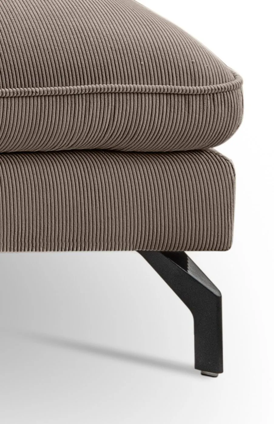 Polstersofa Toronto U-Form rechts | 202cm | Webstoff | braun-beige