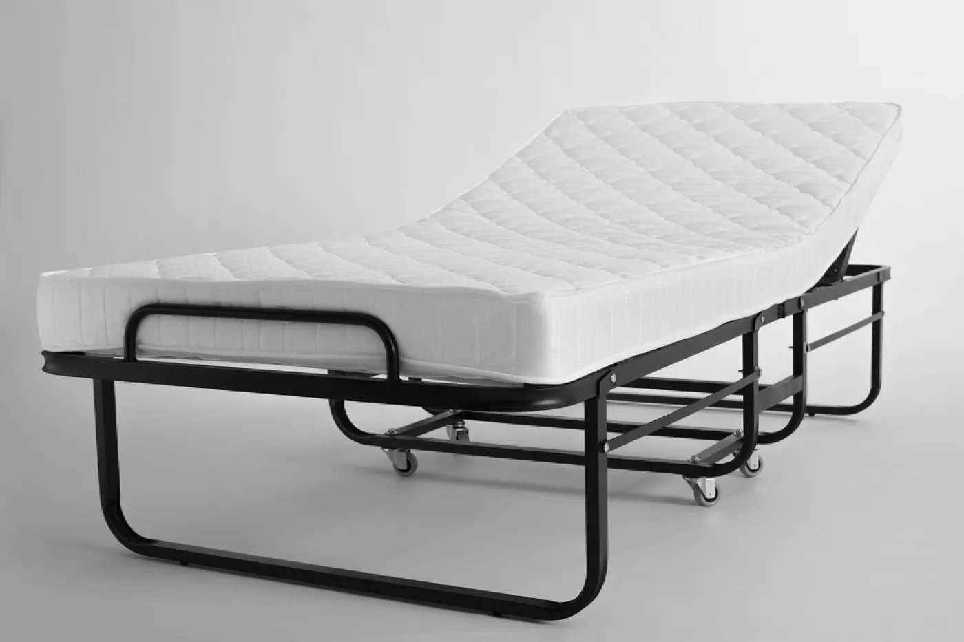 Raumsparbett Book | inkl. Matratze | mit Kopfteilverstellung | schwarz | 90x200