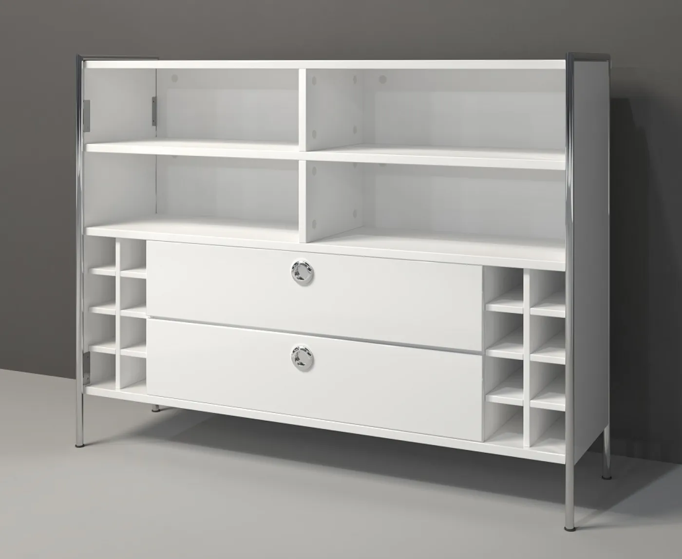 Regalschrank Barschrank Infinity | weiß Hochglanz