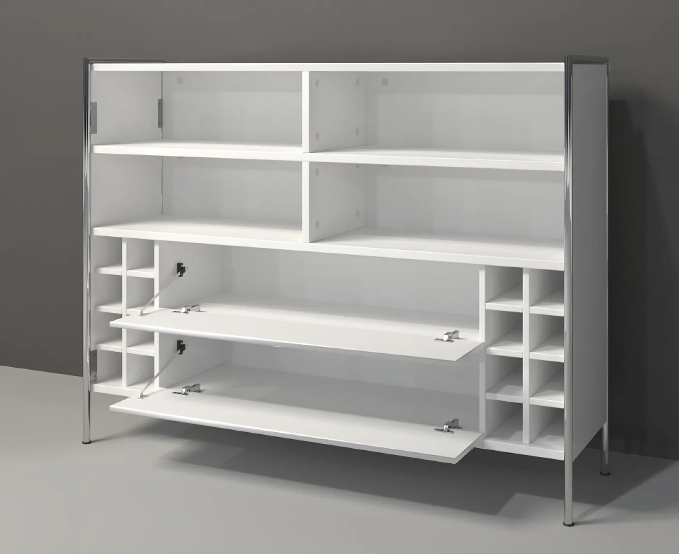 Regalschrank Barschrank Infinity | weiß Hochglanz