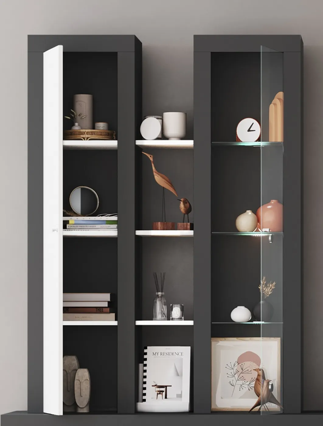 Regalschrank Highboard Orion | anthrazit grau