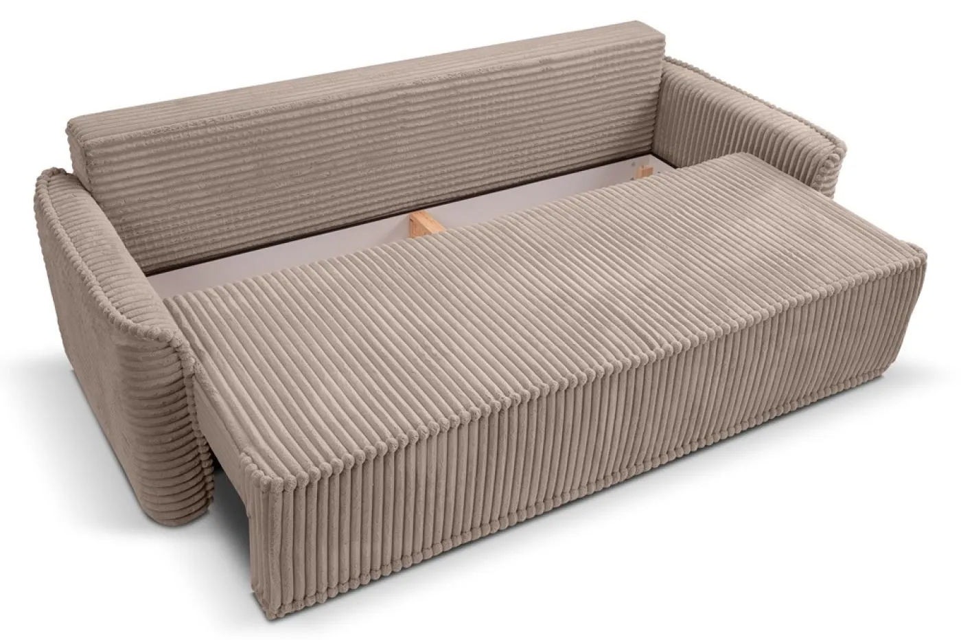 Schlafsofa 3-Sitzer Grubs | 225cm | Cord | grau-beige