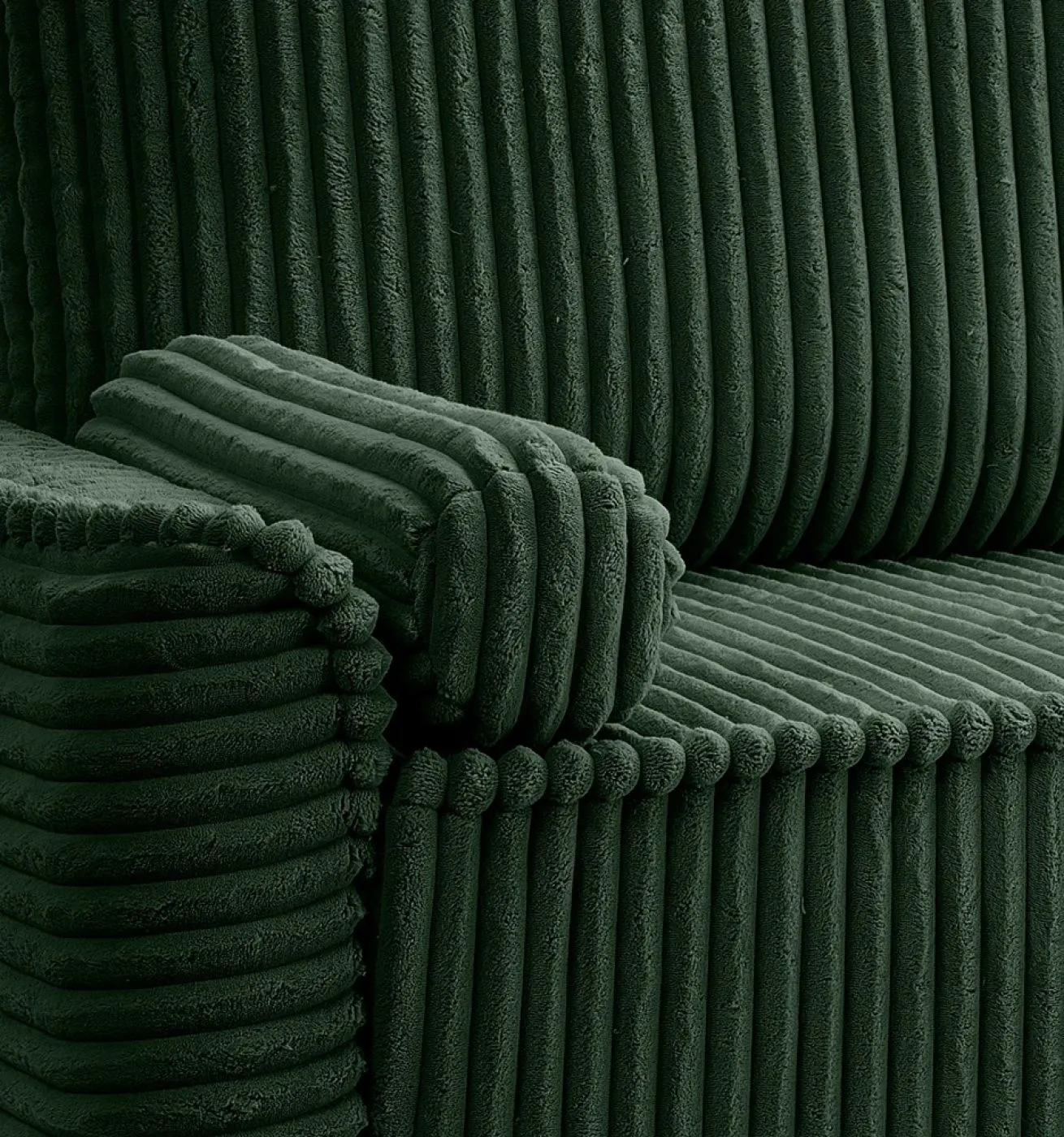 Schlafsofa 3-Sitzer Grubs | 225cm | Cord | smaragdgrün