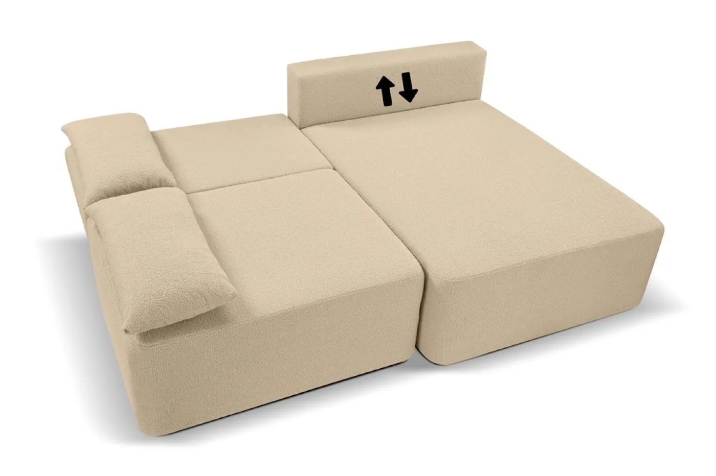 Schlafsofa Amsterix L-Form rechts | 213cm | Cord | beige