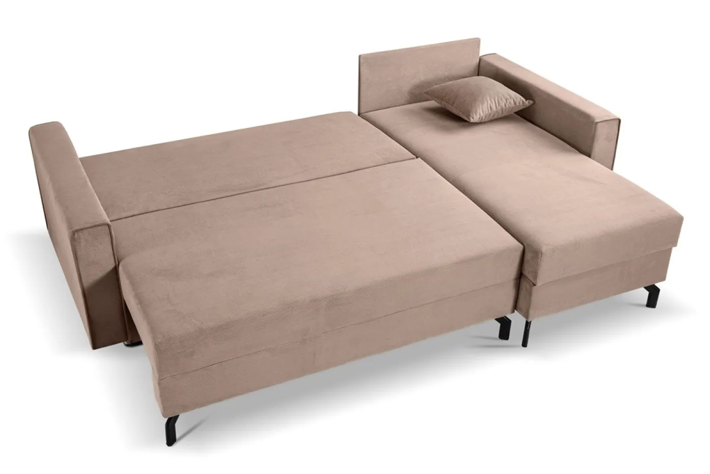 Schlafsofa Marti L-Form rechts | 230cm | Cord | altrosa