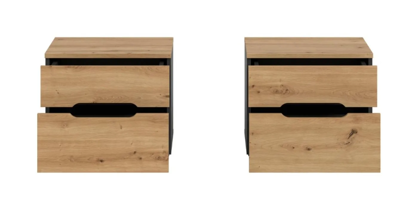 Schlafzimmer-Set Canu | artisan / Basalt grau | 3-teilig