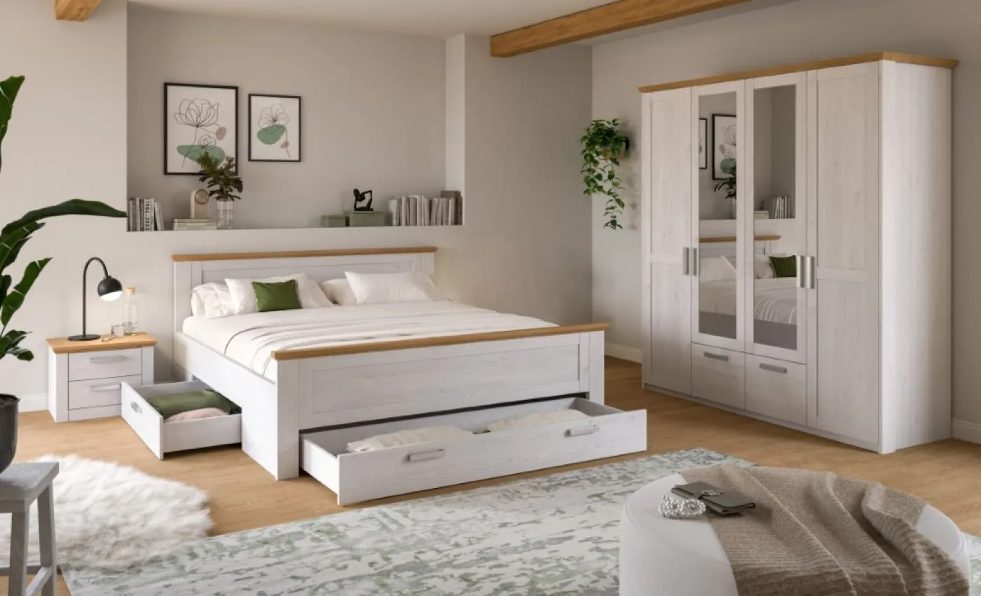 Schlafzimmer-Set Verona 2 | 3-teilig | mit Bettkastenauszügen | Artisan / Sibiu Lärche