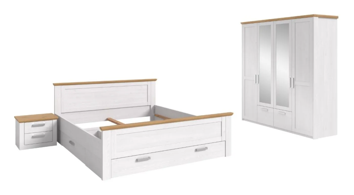 Schlafzimmer-Set Verona 2 | 3-teilig | mit Bettkastenauszügen | Artisan / Sibiu Lärche
