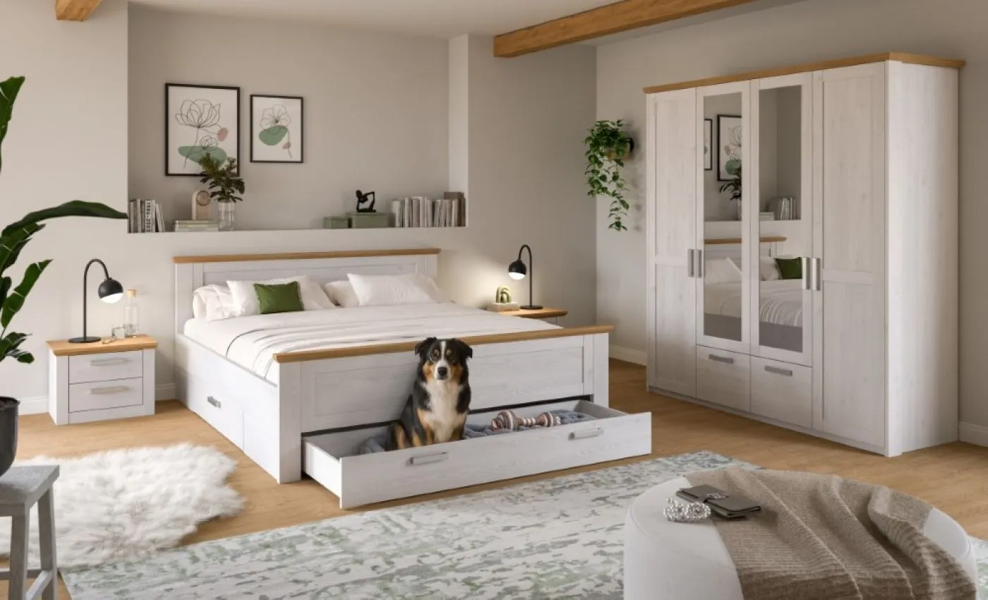 Schlafzimmer-Set Verona 2 | 4-teilig | mit Bettkastenauszügen | Artisan / Sibiu Lärche