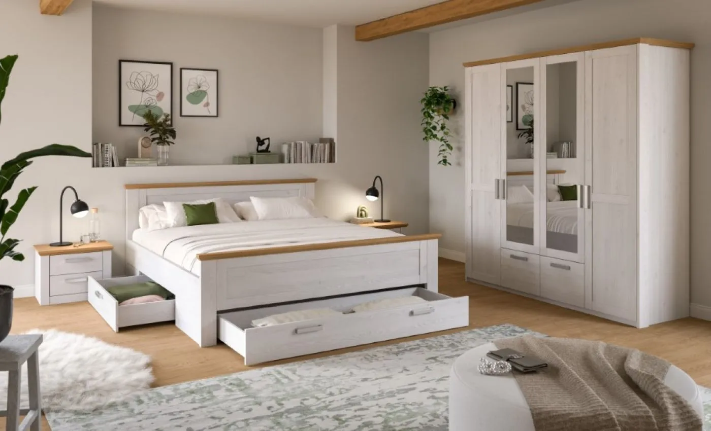 Schlafzimmer-Set Verona 2 | 4-teilig | mit Bettkastenauszügen | Artisan / Sibiu Lärche