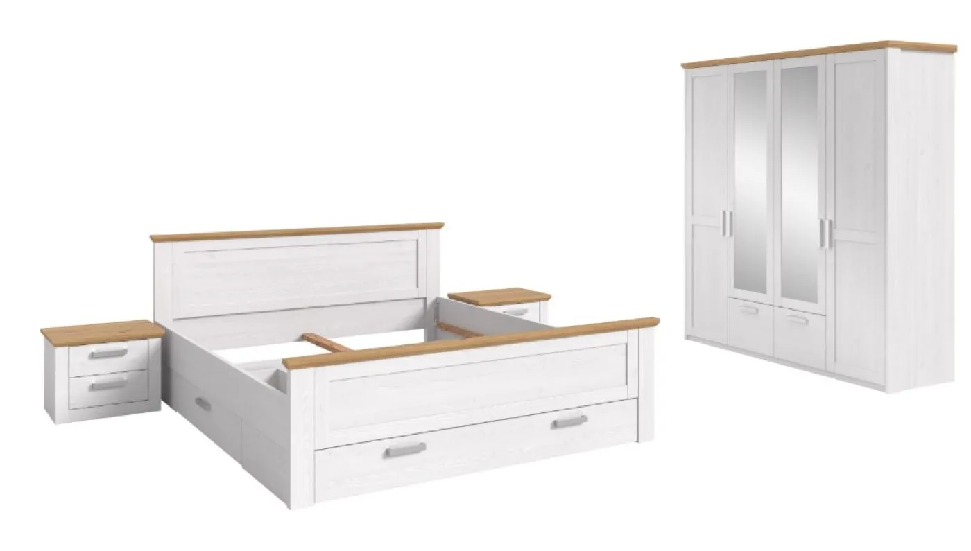 Schlafzimmer-Set Verona 2 | 4-teilig | mit Bettkastenauszügen | Artisan / Sibiu Lärche
