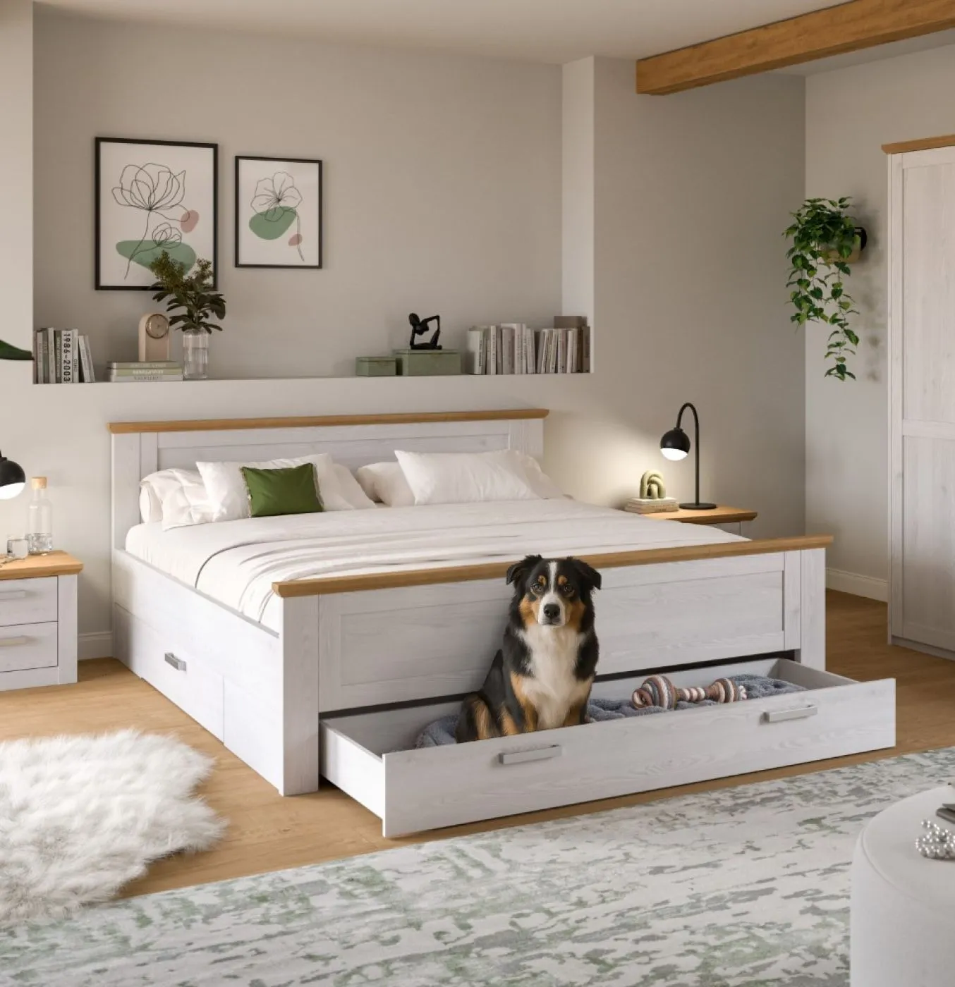 Schlafzimmer-Set Verona 2 | 4-teilig | mit Bettkastenauszügen | Artisan / Sibiu Lärche