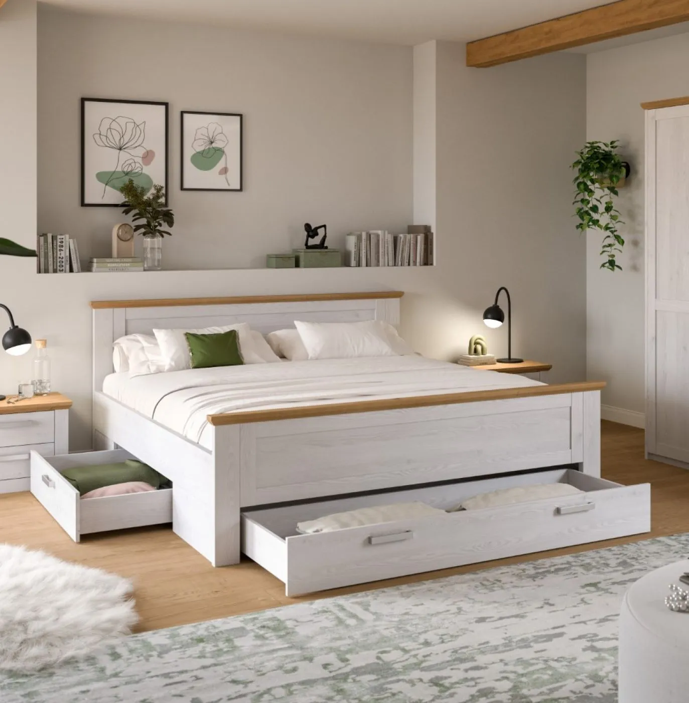 Schlafzimmer-Set Verona 2 | 4-teilig | mit Bettkastenauszügen | Artisan / Sibiu Lärche