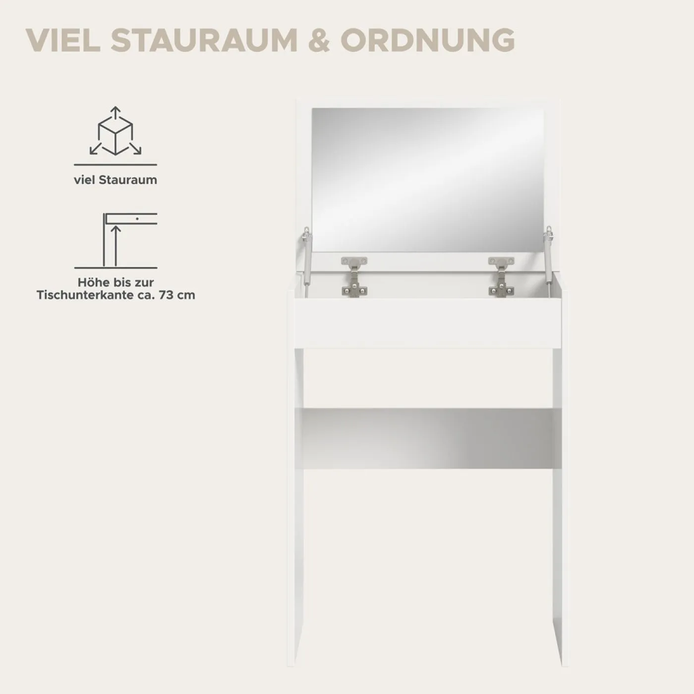 Schminktisch Canu mit Spiegel | weiß