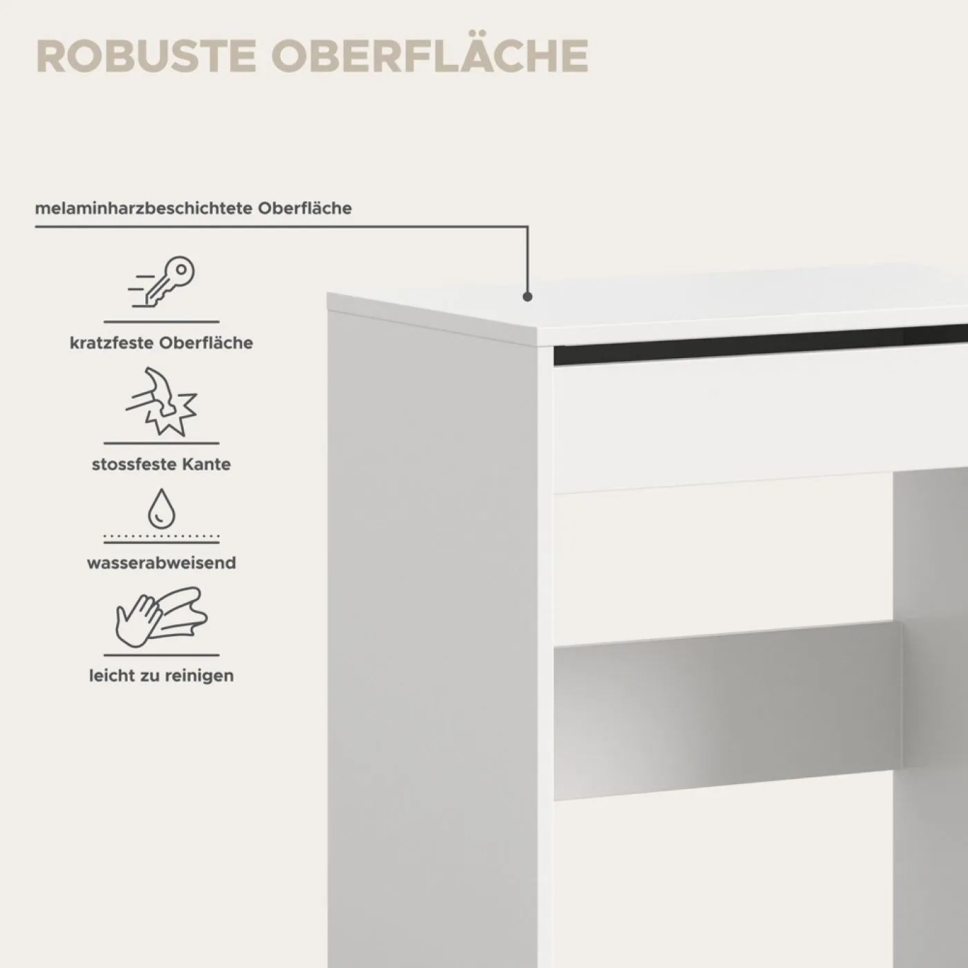 Schminktisch Canu mit Spiegel | weiß