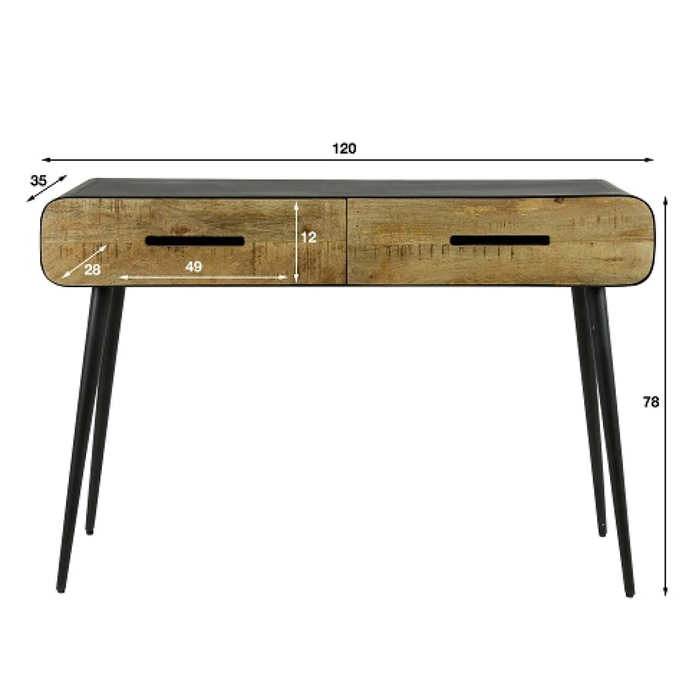 Schminktisch Kyo | mit Schubkästen | Mango massiv | weiß Antik