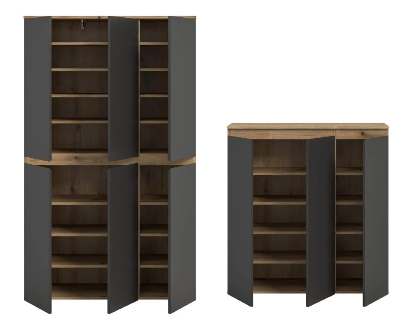 Schrankkombination Scarpa 2 | 2-teilig | anthrazit / Evoke Eiche