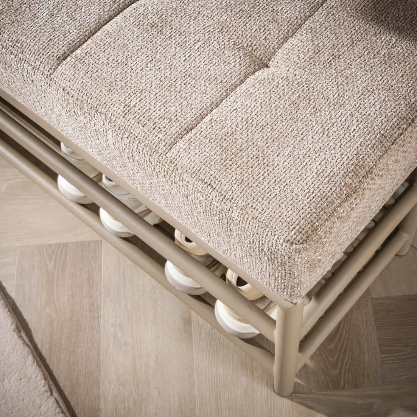 Schuhbank Shio | mit gepolsterter Sitzfläche | 125cm | beige