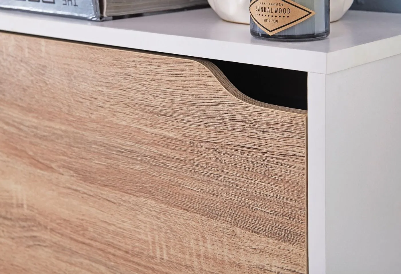 Schuhschrank Schuhkipper Vera | mit Klappen | Sonoma / weiß