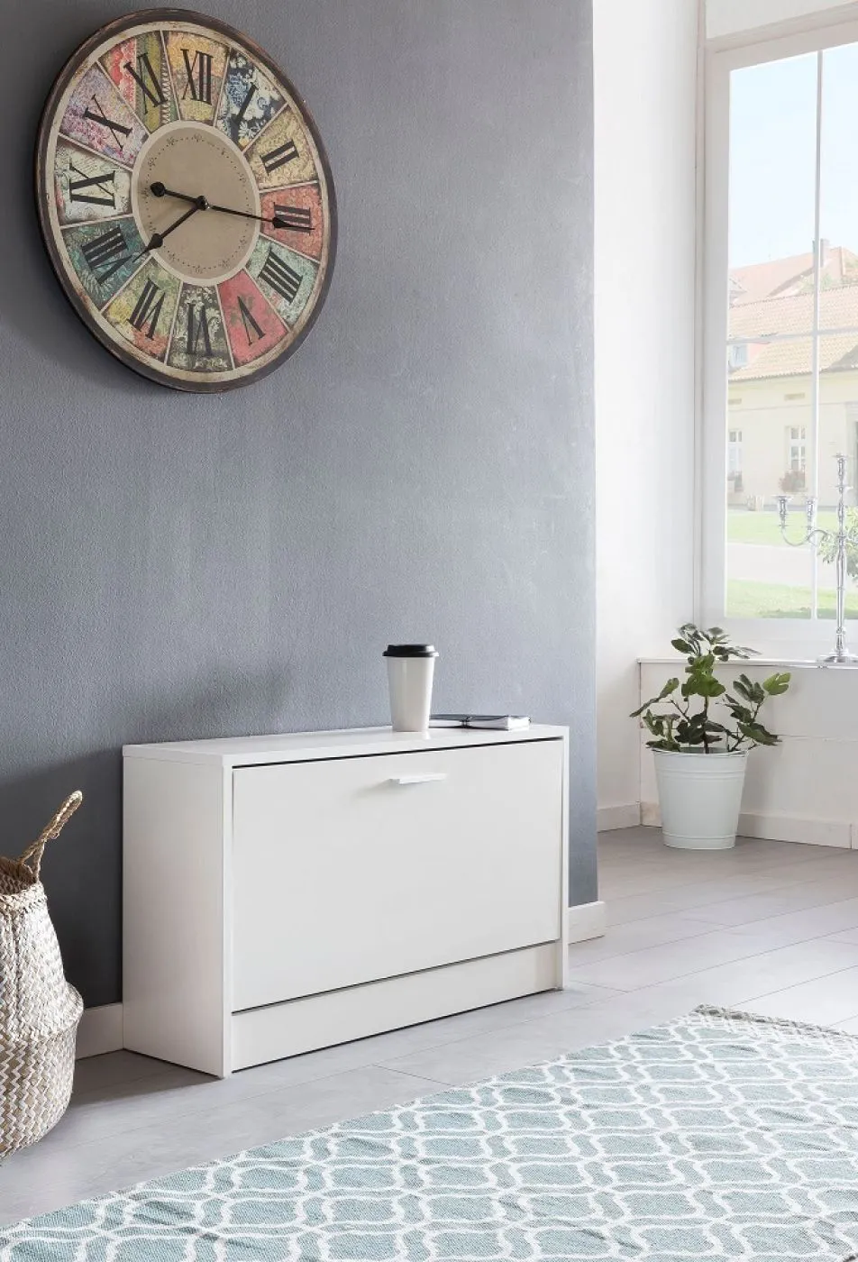 Schuhbank Schuhschrank Zoey | mit Klappe | weiß