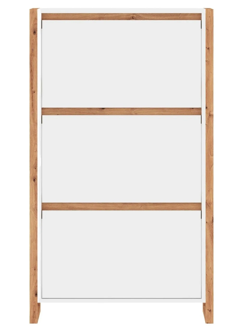 Schuhkipper Denver | mit Klappen | weiß / Artisan Eiche