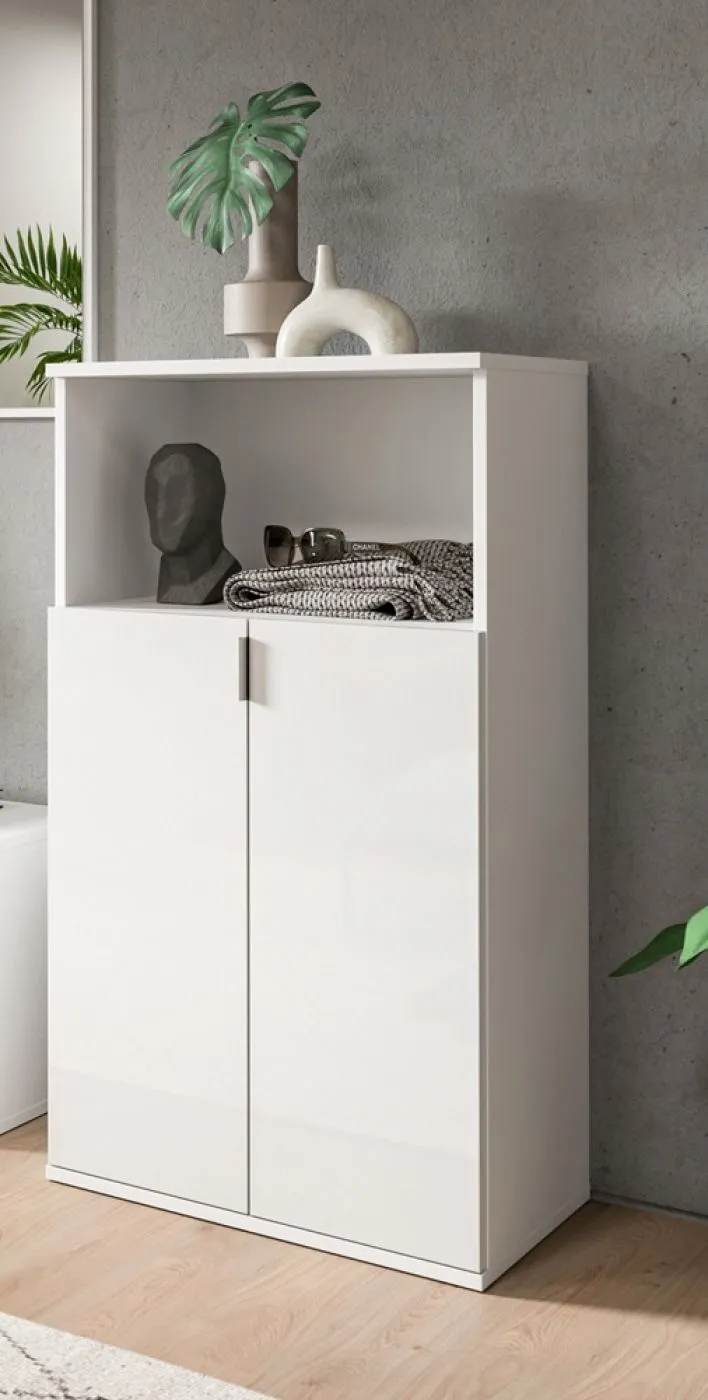 Schuhkommode Projekt X | weiß / weiß Hochglanz
