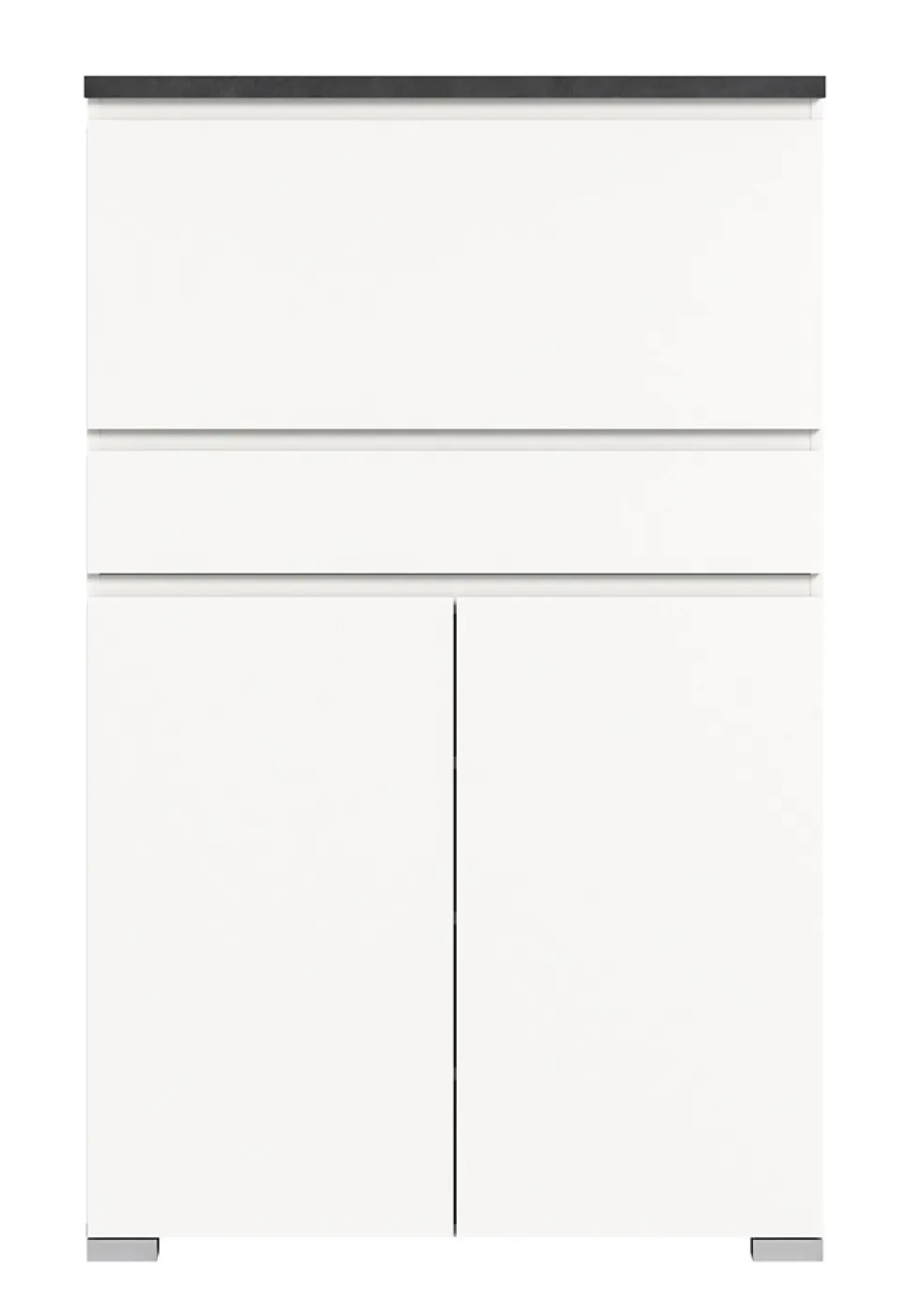 Schuhkommode Shoelove mit Schubkasten | weiß / Industrial grau | verschiedene Größen